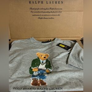 Polo Ralph Lauren Grey Polo Bear T-Shirt Size Small